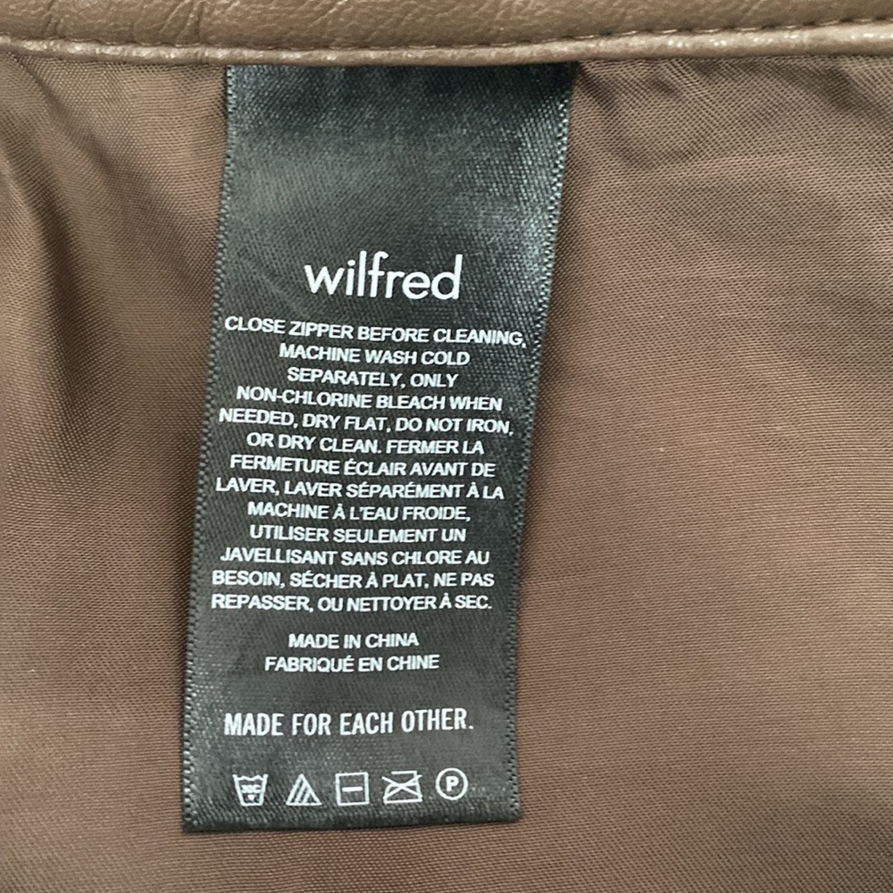 ❗️SOLD❗️ARITZIA Wilfred Brown Melina Faux Leather Cropped Pants Size 8 - Picture 8 of 9